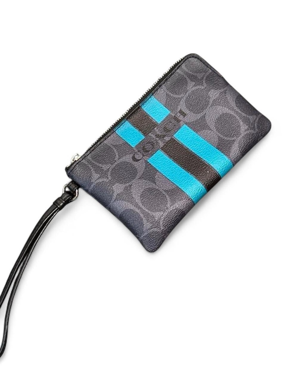 Coach Navy / Grey & Blue Wristlet